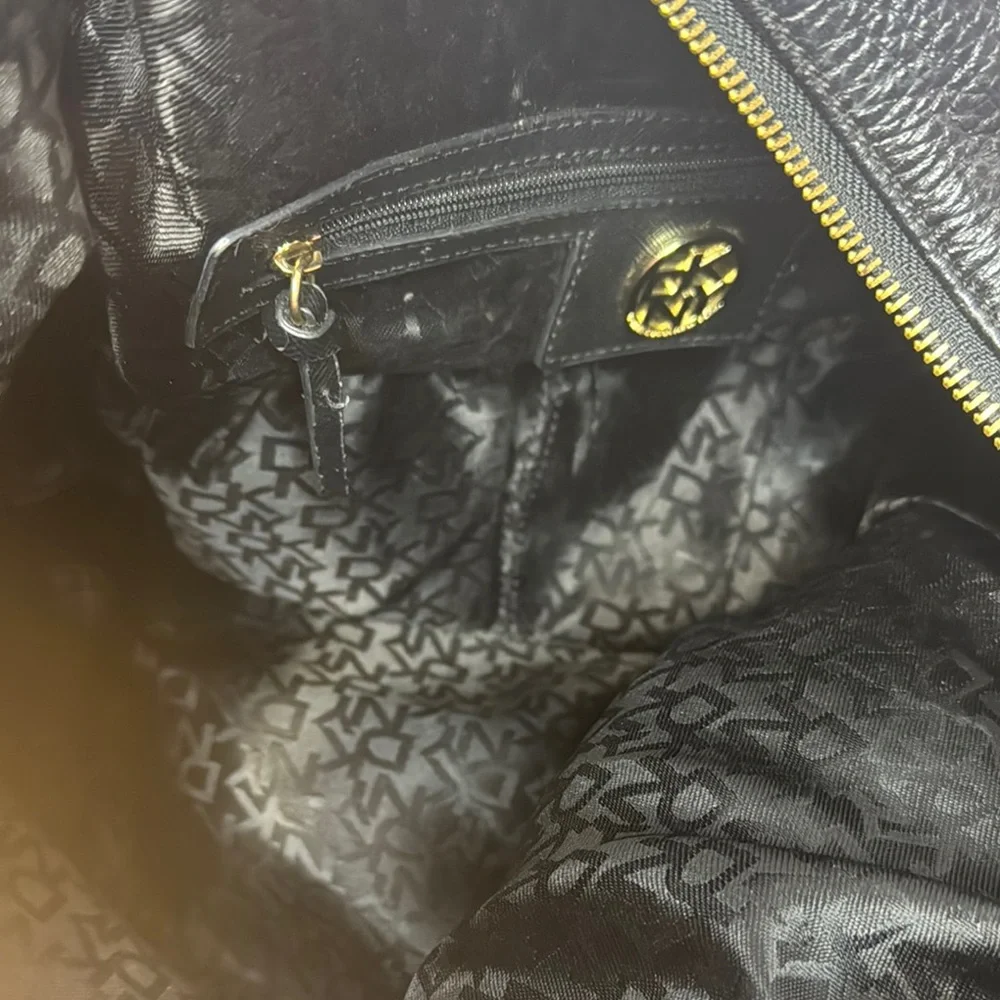 DKNY Black Leather Hobo Bag